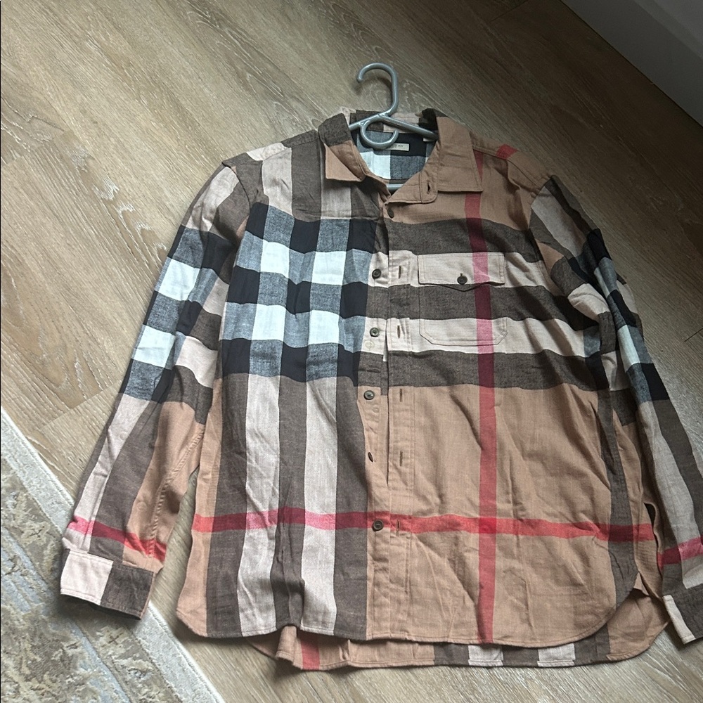 Burberry Beige and Black Checkered Shirt
